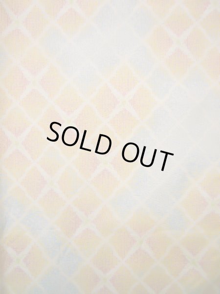 画像3: J1023T Mint  大島紬 女性用着物 縦横絣 シルク（正絹） 薄い ヘザー（杢） マルチカラー, 四角 【中古】 【USED】 【リサイクル】 ★★★★☆ (3)