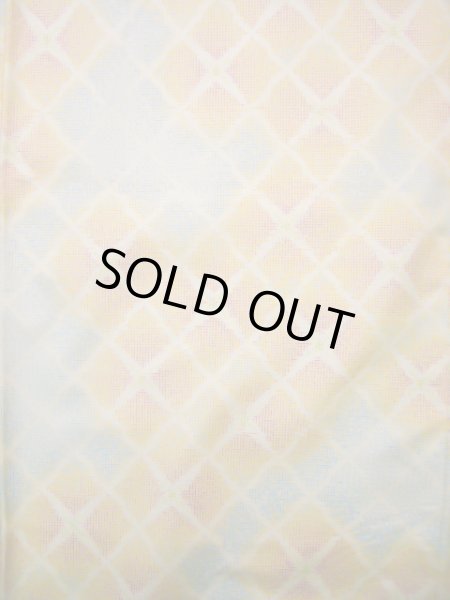 画像4: J1023T Mint  大島紬 女性用着物 縦横絣 シルク（正絹） 薄い ヘザー（杢） マルチカラー, 四角 【中古】 【USED】 【リサイクル】 ★★★★☆ (4)