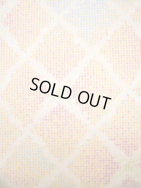 画像6: J1023T Mint  大島紬 女性用着物 縦横絣 シルク（正絹） 薄い ヘザー（杢） マルチカラー, 四角 【中古】 【USED】 【リサイクル】 ★★★★☆ (6)