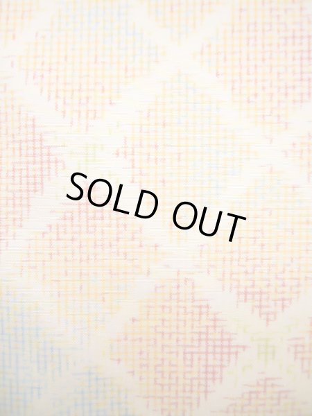 画像7: J1023T Mint  大島紬 女性用着物 縦横絣 シルク（正絹） 薄い ヘザー（杢） マルチカラー, 四角 【中古】 【USED】 【リサイクル】 ★★★★☆ (7)