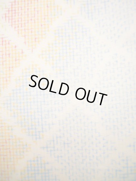 画像8: J1023T Mint  大島紬 女性用着物 縦横絣 シルク（正絹） 薄い ヘザー（杢） マルチカラー, 四角 【中古】 【USED】 【リサイクル】 ★★★★☆ (8)