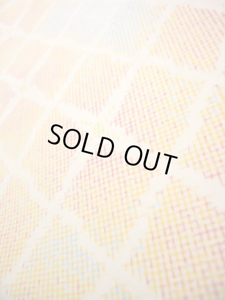 画像9: J1023T Mint  大島紬 女性用着物 縦横絣 シルク（正絹） 薄い ヘザー（杢） マルチカラー, 四角 【中古】 【USED】 【リサイクル】 ★★★★☆ (9)