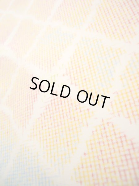 画像10: J1023T Mint  大島紬 女性用着物 縦横絣 シルク（正絹） 薄い ヘザー（杢） マルチカラー, 四角 【中古】 【USED】 【リサイクル】 ★★★★☆ (10)