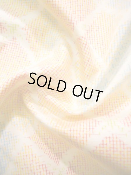 画像13: J1023T Mint  大島紬 女性用着物 縦横絣 シルク（正絹） 薄い ヘザー（杢） マルチカラー, 四角 【中古】 【USED】 【リサイクル】 ★★★★☆ (13)