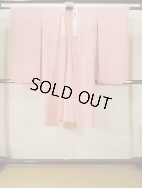 画像2: J1104D  子供用 女性用着物  化繊   赤, かのこ 【中古】 【USED】 【リサイクル】 ★★★☆☆ (2)