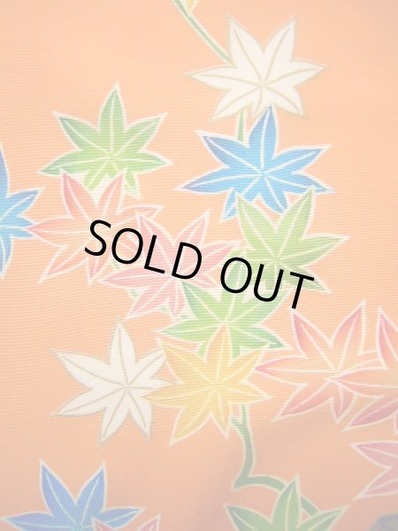 画像11: J1104G  子供用 女性用着物  化繊 淡い 薄い コーラル, ぼたん 【中古】 【USED】 【リサイクル】 ★★★★☆ (11)