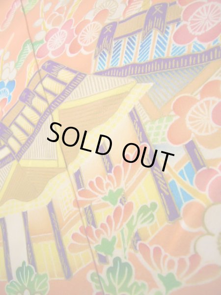 画像12: J1104G  子供用 女性用着物  化繊 淡い 薄い コーラル, ぼたん 【中古】 【USED】 【リサイクル】 ★★★★☆ (12)