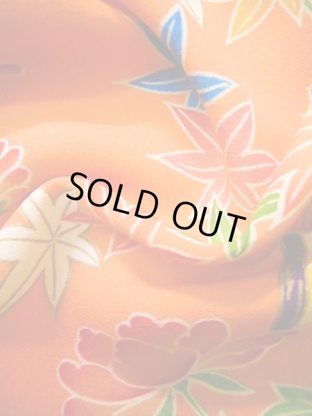 画像20: J1104G  子供用 女性用着物  化繊 淡い 薄い コーラル, ぼたん 【中古】 【USED】 【リサイクル】 ★★★★☆ (20)