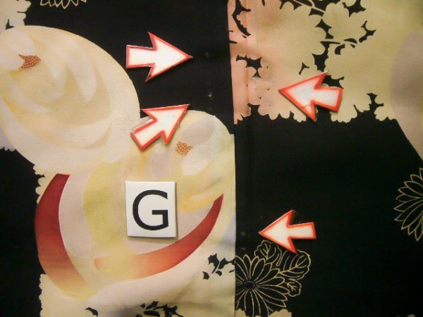 画像22: J1104I  子供用 女性用着物  シルク(正絹)   黒, 花 【中古】 【USED】 【リサイクル】 ★☆☆☆☆ (22)