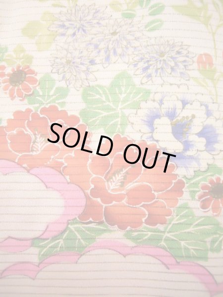 画像5: J1104K  子供用 女性用着物 百合、撫子柄 シルク(正絹) 薄い 甘い ピンク, 花 【中古】 【USED】 【リサイクル】 ★★★☆☆ (5)