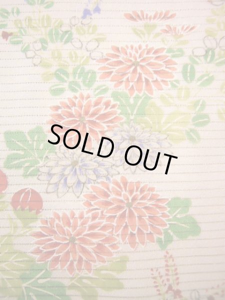 画像6: J1104K  子供用 女性用着物 百合、撫子柄 シルク(正絹) 薄い 甘い ピンク, 花 【中古】 【USED】 【リサイクル】 ★★★☆☆ (6)