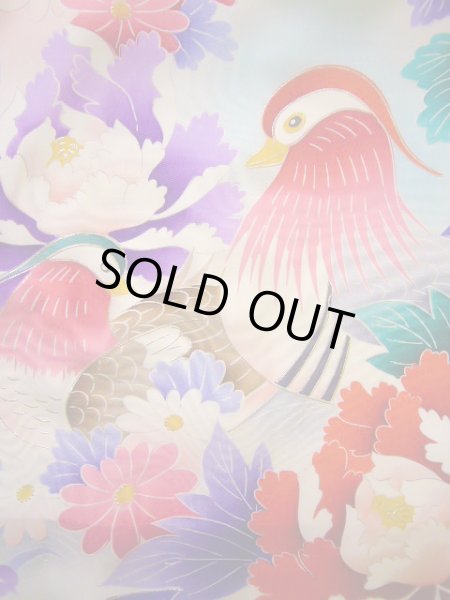 画像8: J1104R  子供用 女性用着物  シルク(正絹) 淡い 薄い ピンク, ぼたん 【中古】 【USED】 【リサイクル】 ★★★☆☆ (8)