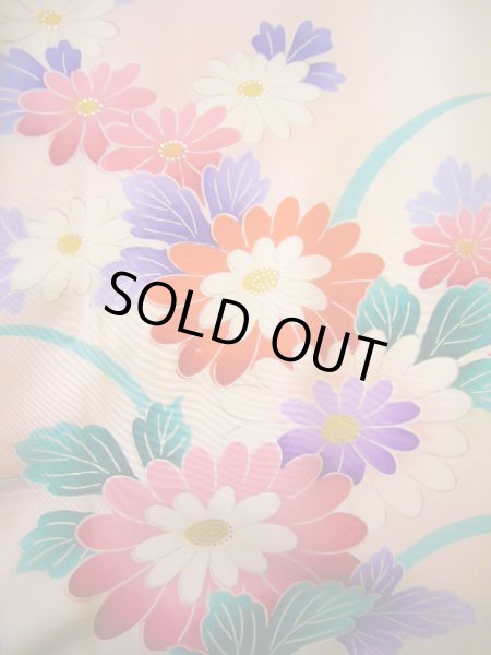 画像15: J1104R  子供用 女性用着物  シルク(正絹) 淡い 薄い ピンク, ぼたん 【中古】 【USED】 【リサイクル】 ★★★☆☆ (15)