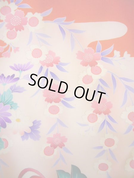 画像16: J1104R  子供用 女性用着物  シルク(正絹) 淡い 薄い ピンク, ぼたん 【中古】 【USED】 【リサイクル】 ★★★☆☆ (16)