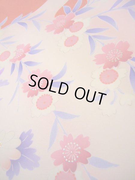 画像25: J1104R  子供用 女性用着物  シルク(正絹) 淡い 薄い ピンク, ぼたん 【中古】 【USED】 【リサイクル】 ★★★☆☆ (25)