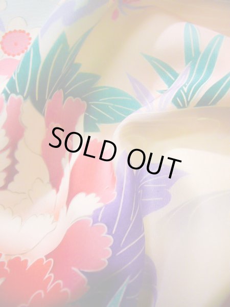 画像26: J1104R  子供用 女性用着物  シルク(正絹) 淡い 薄い ピンク, ぼたん 【中古】 【USED】 【リサイクル】 ★★★☆☆ (26)