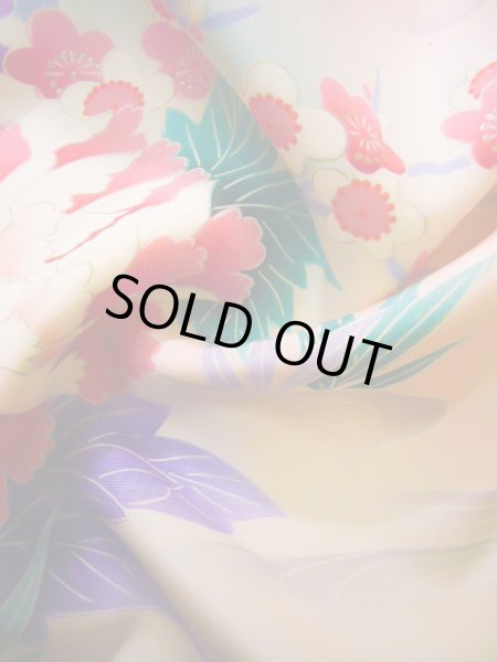 画像27: J1104R  子供用 女性用着物  シルク(正絹) 淡い 薄い ピンク, ぼたん 【中古】 【USED】 【リサイクル】 ★★★☆☆ (27)