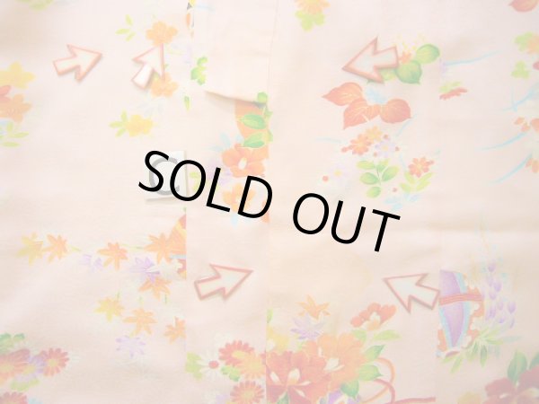 画像25: J1104T  子供用 女性用着物 毬柄 シルク(正絹) 淡い 薄い ピンク, 花 【中古】 【USED】 【リサイクル】 ★★☆☆☆ (25)