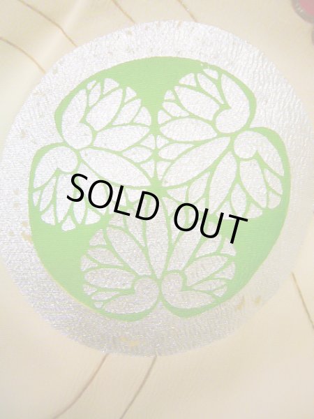 画像5: J1104U  子供用 女性用着物  シルク(正絹)   オフ ホワイト, 花 【中古】 【USED】 【リサイクル】 ★★☆☆☆ (5)