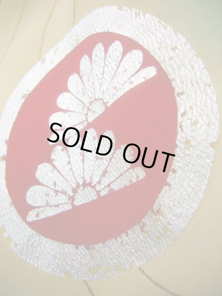 画像13: J1104U  子供用 女性用着物  シルク(正絹)   オフ ホワイト, 花 【中古】 【USED】 【リサイクル】 ★★☆☆☆ (13)