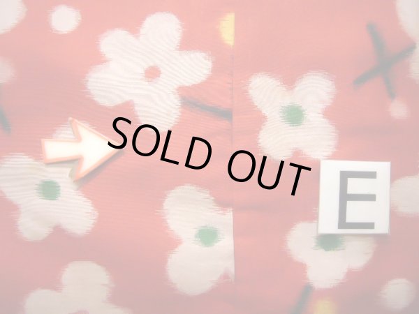 画像20: J1104X  子供用 女性用着物 J1104Yとセット シルク(正絹)   赤, 花 【中古】 【USED】 【リサイクル】 ★★☆☆☆ (20)