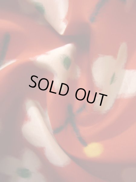 画像14: J1104Y  子供用 女性用着物 J1104Xとセット シルク（正絹）   赤, 花 【中古】 【USED】 【リサイクル】 ★★☆☆☆ (14)