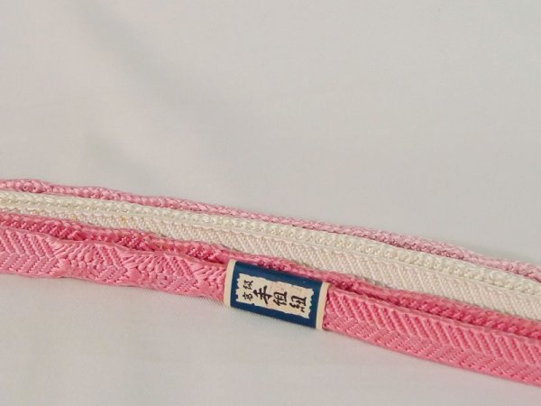 画像3: J1107XS 帯締め 丸ぐけ 女性用着物 シルク(正絹) 薄い  ピンク    【中古】 【USED】 【リサイクル】 ★★☆☆☆ (3)