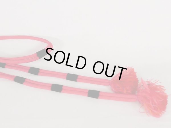 画像4: J1108XH 帯締め 平組 女性用着物 シルク(正絹) 淡い  赤    【中古】 【USED】 【リサイクル】 ★★★☆☆ (4)