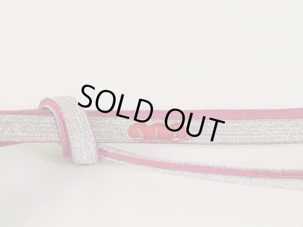 画像2: J1108XY 帯締め 平組 女性用着物 シルク(正絹)   ローズ    【中古】 【USED】 【リサイクル】 ★★★☆☆ (2)