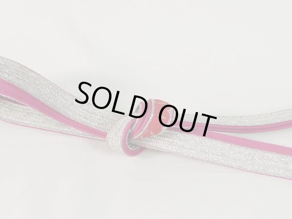 画像4: J1108XY 帯締め 平組 女性用着物 シルク(正絹)   ローズ    【中古】 【USED】 【リサイクル】 ★★★☆☆ (4)