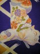 画像6: J1111N  子供用 女性用着物  シルク（正絹） 深い  青, 菊 【中古】 【USED】 【リサイクル】 ★★★☆☆ (6)