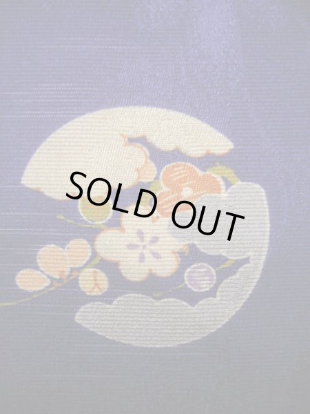 画像10: J1111N  子供用 女性用着物  シルク（正絹） 深い  青, 菊 【中古】 【USED】 【リサイクル】 ★★★☆☆ (10)