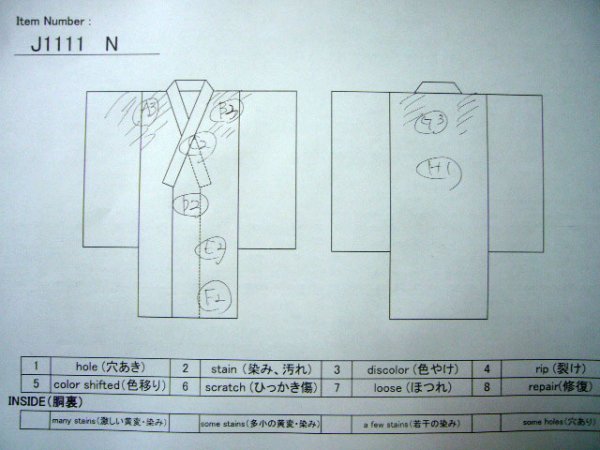 画像22: J1111N  子供用 女性用着物  シルク(正絹) 深い  青, 菊 【中古】 【USED】 【リサイクル】 ★★★☆☆ (22)