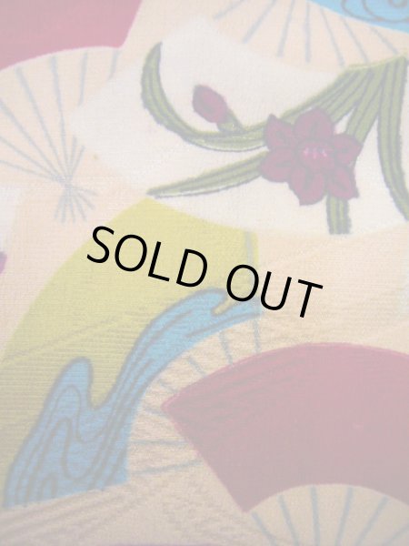 画像8: J1111O Mint  子供用 女性用着物  シルク(正絹) 淡い 薄い ベージュ, ぼたん 【中古】 【USED】 【リサイクル】 ★★★★☆ (8)