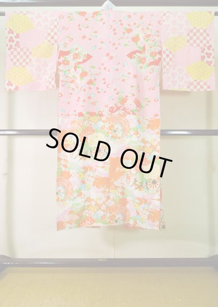 画像2: J1111S  襦袢 女性用着物 本、杜若、毬柄 シルク(正絹)   ピンク, ぼたん 【中古】 【USED】 【リサイクル】 ★★★☆☆ (2)