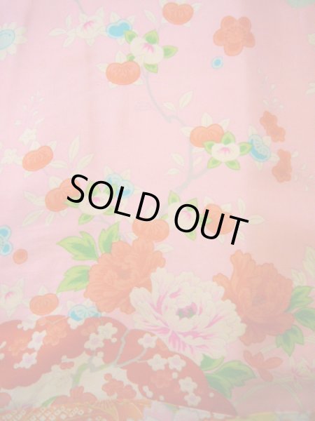 画像5: J1111S  襦袢 女性用着物 本、杜若、毬柄 シルク(正絹)   ピンク, ぼたん 【中古】 【USED】 【リサイクル】 ★★★☆☆ (5)