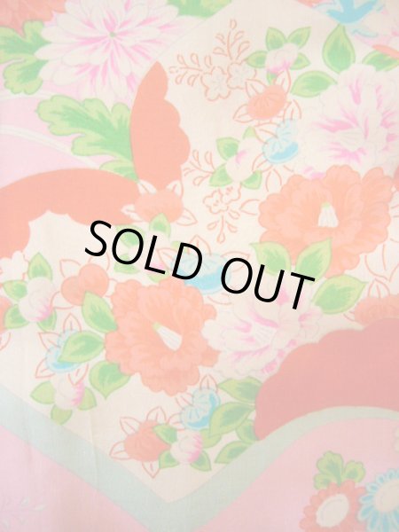 画像10: J1111S  襦袢 女性用着物 本、杜若、毬柄 シルク(正絹)   ピンク, ぼたん 【中古】 【USED】 【リサイクル】 ★★★☆☆ (10)