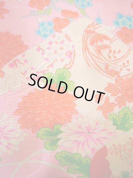 画像11: J1111S  襦袢 女性用着物 本、杜若、毬柄 シルク(正絹)   ピンク, ぼたん 【中古】 【USED】 【リサイクル】 ★★★☆☆ (11)