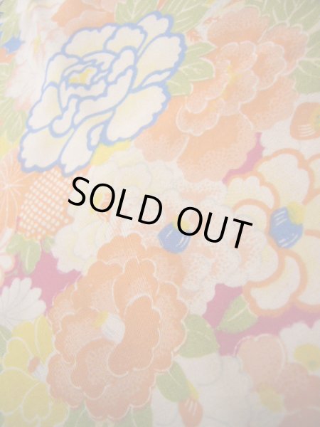 画像10: J1111T  子供用 女性用着物 鈴、杜若柄 シルク（正絹） 赤みのある 深い 紫, 花 【中古】 【USED】 【リサイクル】 ★★★☆☆ (10)