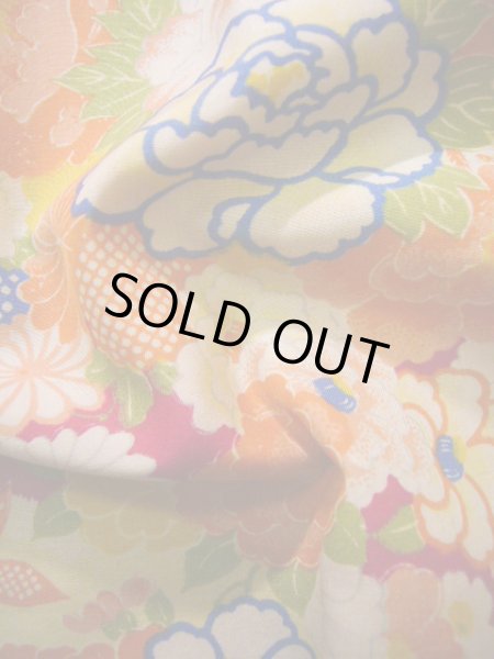 画像13: J1111T  子供用 女性用着物 鈴、杜若柄 シルク（正絹） 赤みのある 深い 紫, 花 【中古】 【USED】 【リサイクル】 ★★★☆☆ (13)