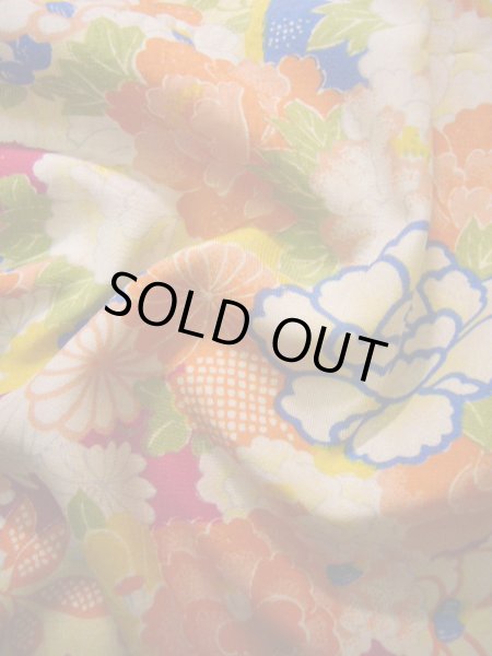 画像14: J1111T  子供用 女性用着物 鈴、杜若柄 シルク（正絹） 赤みのある 深い 紫, 花 【中古】 【USED】 【リサイクル】 ★★★☆☆ (14)