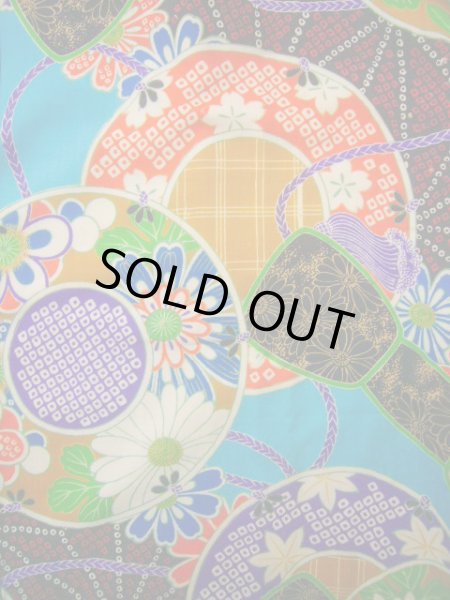 画像3: J1111V  襦袢 女性用着物  モスリン   マルチカラー, 菊 【中古】 【USED】 【リサイクル】 ★☆☆☆☆ (3)