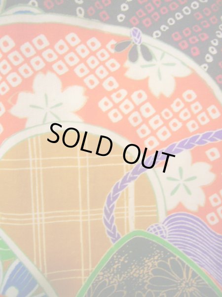 画像5: J1111V  襦袢 女性用着物  モスリン   マルチカラー, 菊 【中古】 【USED】 【リサイクル】 ★☆☆☆☆ (5)