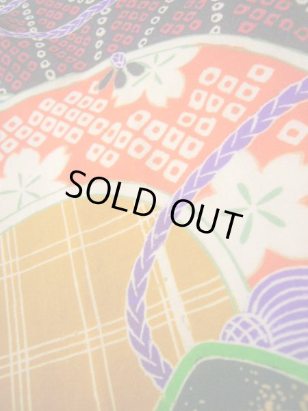 画像9: J1111V  襦袢 女性用着物  モスリン   マルチカラー, 菊 【中古】 【USED】 【リサイクル】 ★☆☆☆☆ (9)