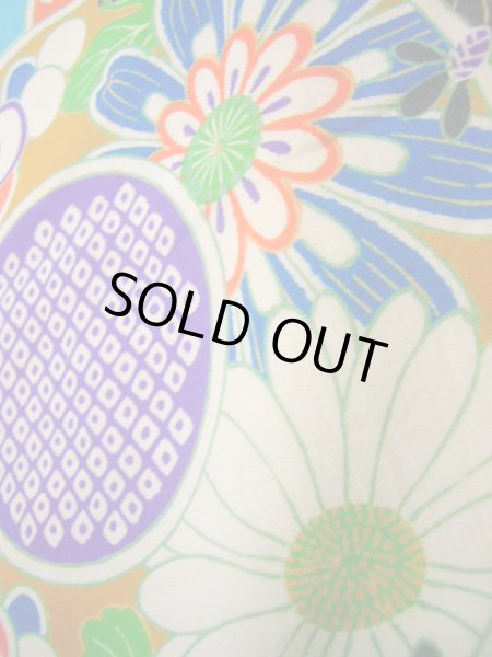 画像10: J1111V  襦袢 女性用着物  モスリン   マルチカラー, 菊 【中古】 【USED】 【リサイクル】 ★☆☆☆☆ (10)