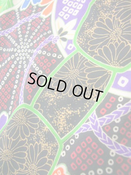 画像11: J1111V  襦袢 女性用着物  モスリン   マルチカラー, 菊 【中古】 【USED】 【リサイクル】 ★☆☆☆☆ (11)