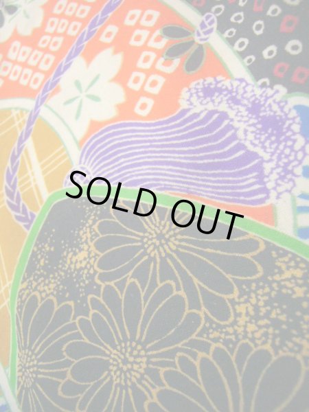 画像12: J1111V  襦袢 女性用着物  モスリン   マルチカラー, 菊 【中古】 【USED】 【リサイクル】 ★☆☆☆☆ (12)