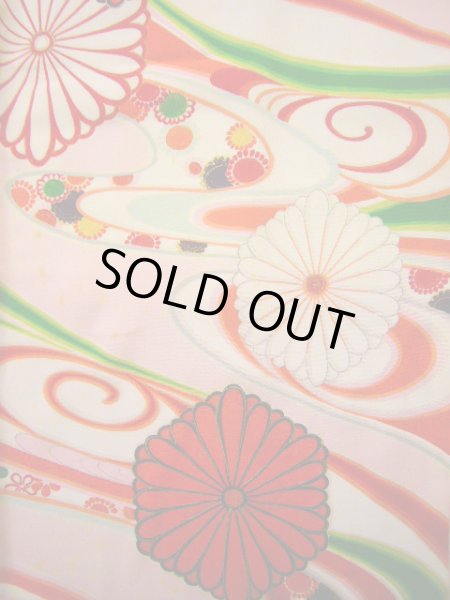 画像4: J1111W  子供用 女性用着物  シルク(正絹) 淡い 薄い ピンク, 花 【中古】 【USED】 【リサイクル】 ★★☆☆☆ (4)