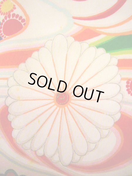 画像5: J1111W  子供用 女性用着物  シルク(正絹) 淡い 薄い ピンク, 花 【中古】 【USED】 【リサイクル】 ★★☆☆☆ (5)