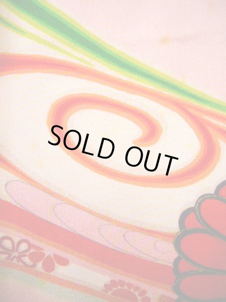 画像8: J1111W  子供用 女性用着物  シルク(正絹) 淡い 薄い ピンク, 花 【中古】 【USED】 【リサイクル】 ★★☆☆☆ (8)